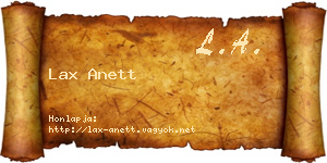 Lax Anett névjegykártya